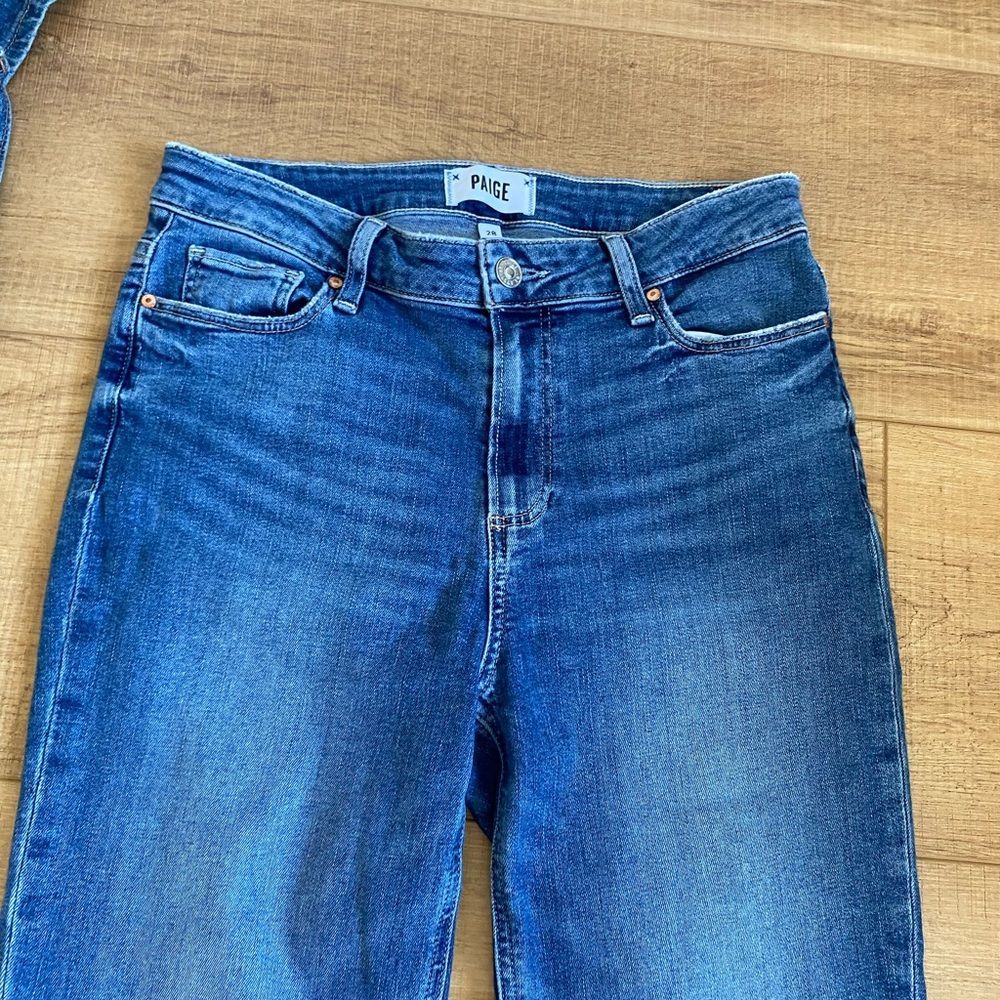 Paige Size 28 Medium Wash slim Straight Leg Raw Hem Jeans the Cindy